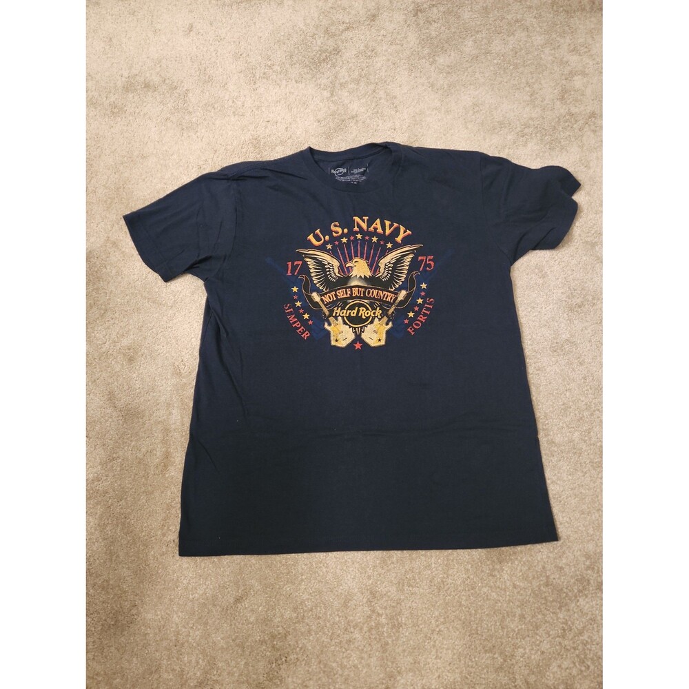 Hard Rock Cafe US Navy T-Shirt Men's Size L